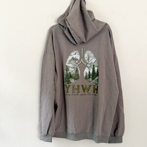 YHWH Lungs | Christian Hoodie Gray | Sweatshirt Yahweh | Jesus Shirt L